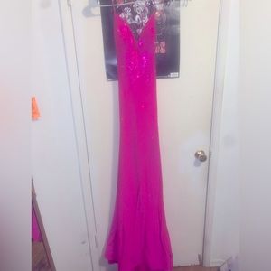 Hot pink prom dress